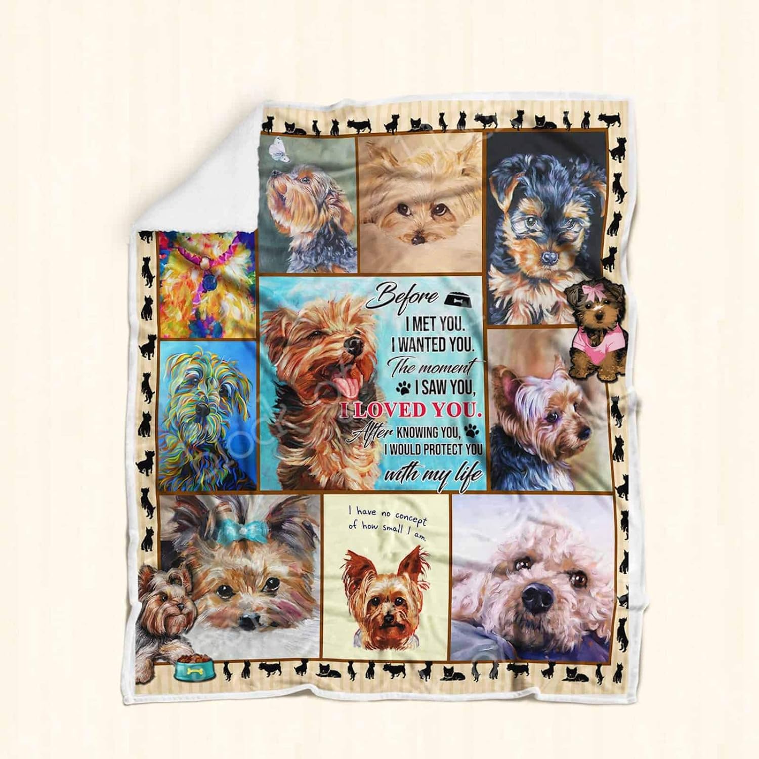 The Moment I Saw You, I Love You Yorkie Sofa Blanket P257