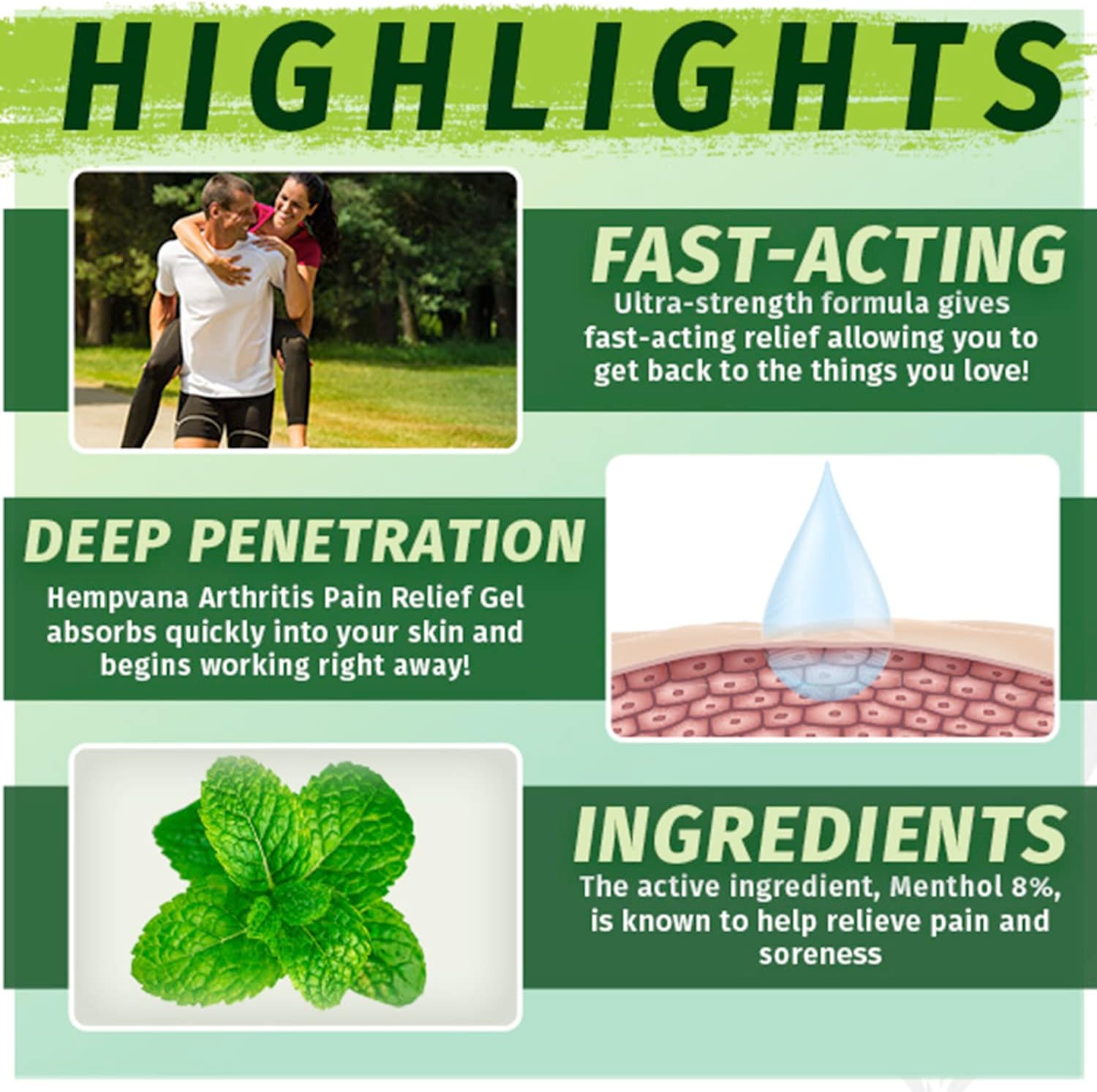 Hempvana Relief Gel, Formulated to Target and Relieve Pain Fast, with Glucosamine and Chondroitin, Enriched with Hemp Seed Oil, Maximum Strength Formula, 3-oz Jar, Arthritis 6 Pack