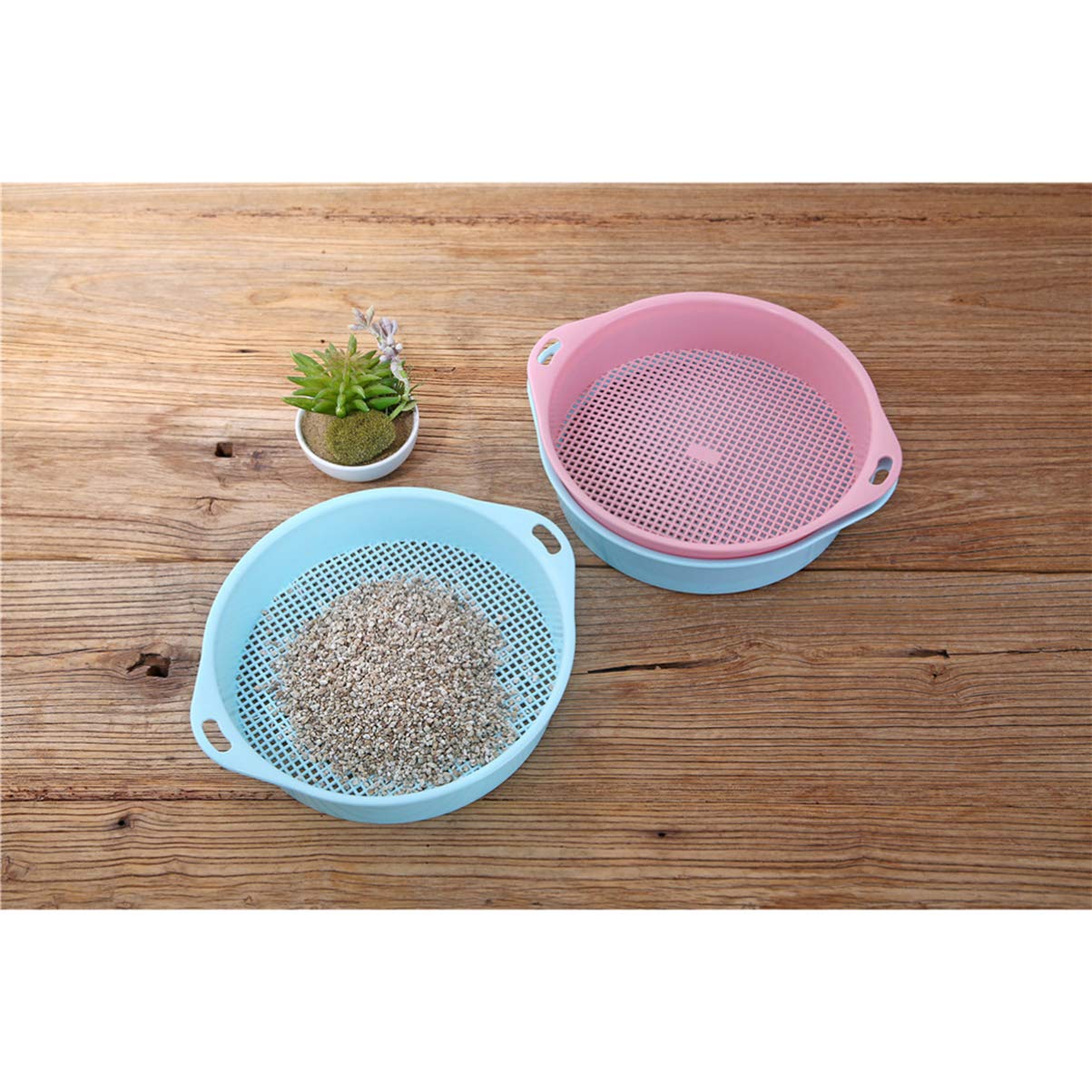 Sosoport 2pcs Garden Sieve Tool Outdoor Soil Sieve Plastic Mesh Strainer for Compost