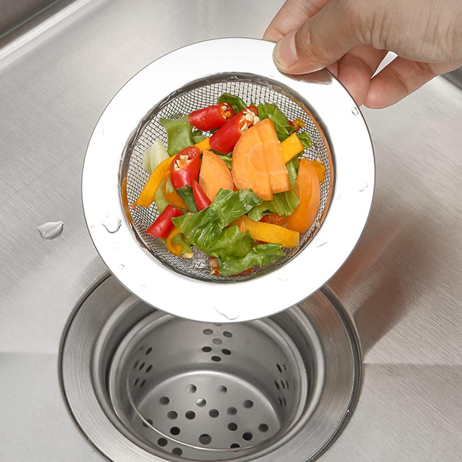 2 Piezas Filtro Desague Ducha Inoxidable Colador Fregadero de Cocina Sink Strainer,Evite Que los Pelos de Cucaracha Obstruyan los Desagües,Las Dimensiones Son 7.5cm/3in x 4.5cm/1.77in x 1.3cm/0.51in