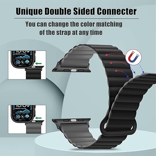 Miniatura 10 de HITZEE Compatible con Apple Watch Band de 1.929 in, 1.772 in, 1.732 in, 1.654 in, 1.654 in, 1.614 in, 1.575 in, 1.496 in, silicona de doble cara