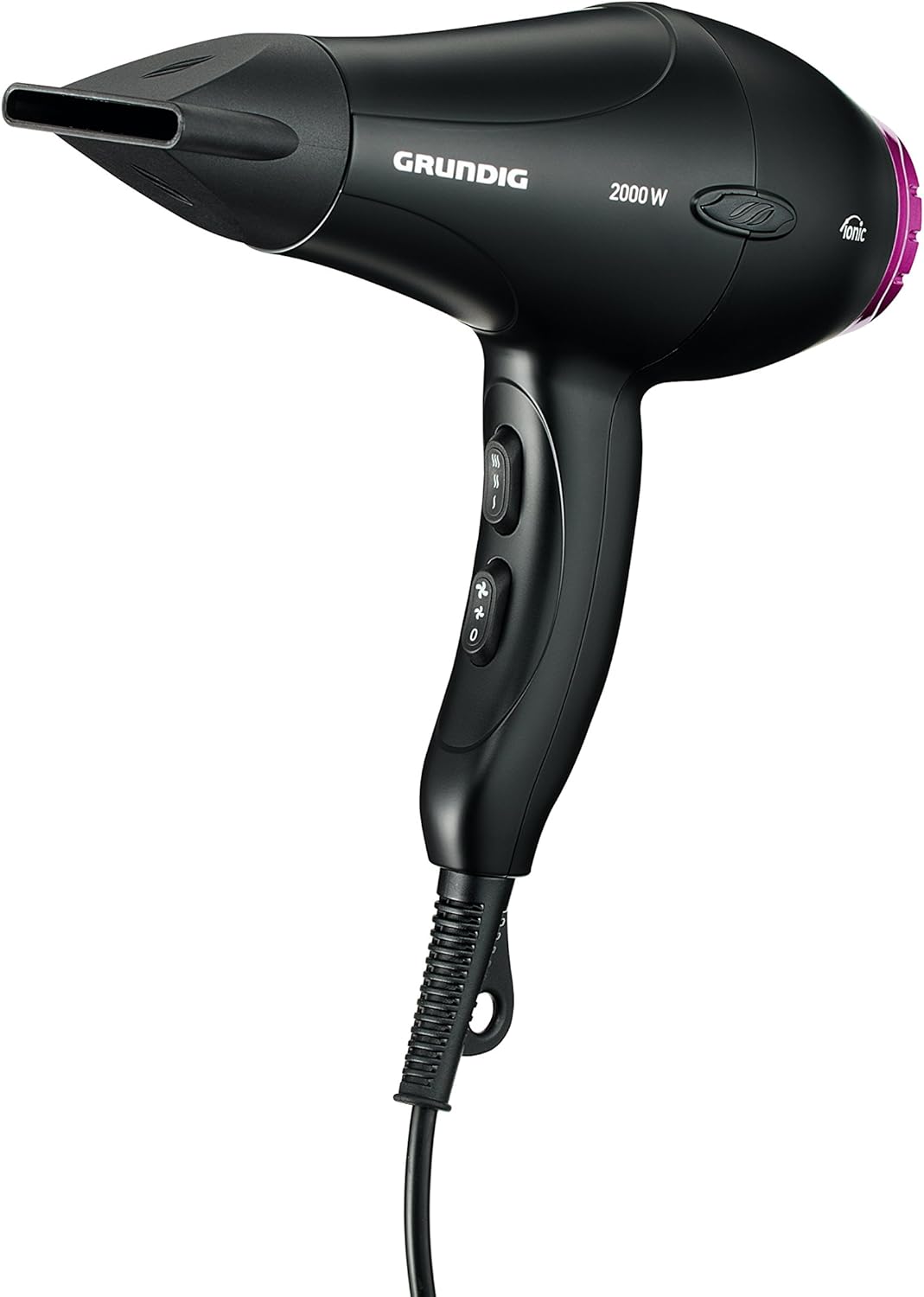 Grundig GMS0610 HD 5585 Compacte Professionele Haardroger, 2000 W, Zwart-Rood