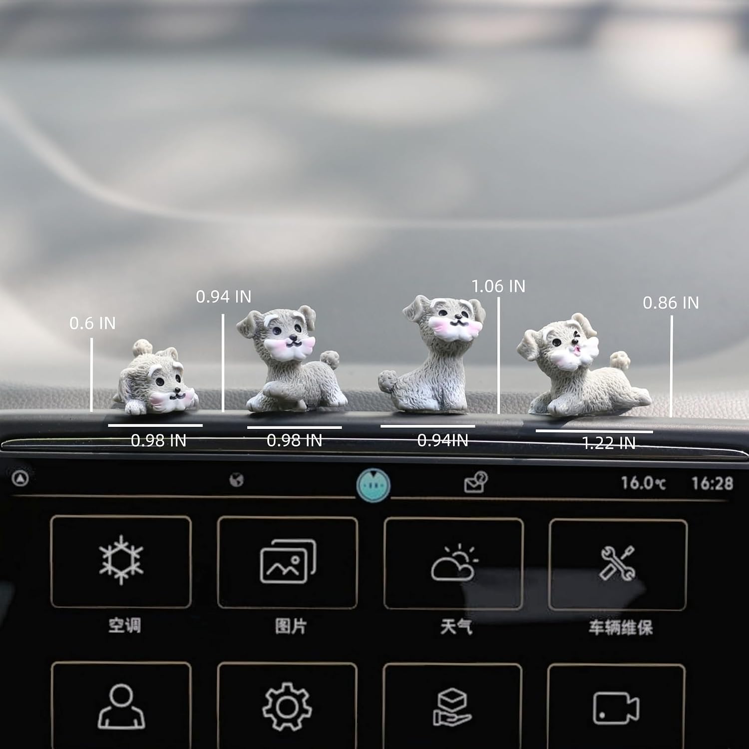 Mini Schnauzer Dashboard Decorations, Cute Dog Car Decor Dash Accessories image 2