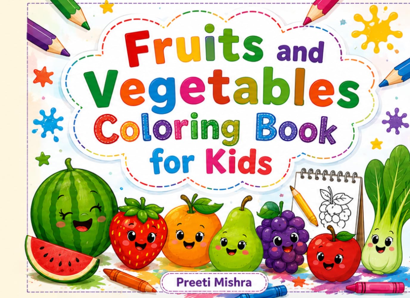 Fruits and Vegetables Coloring Book for Kids