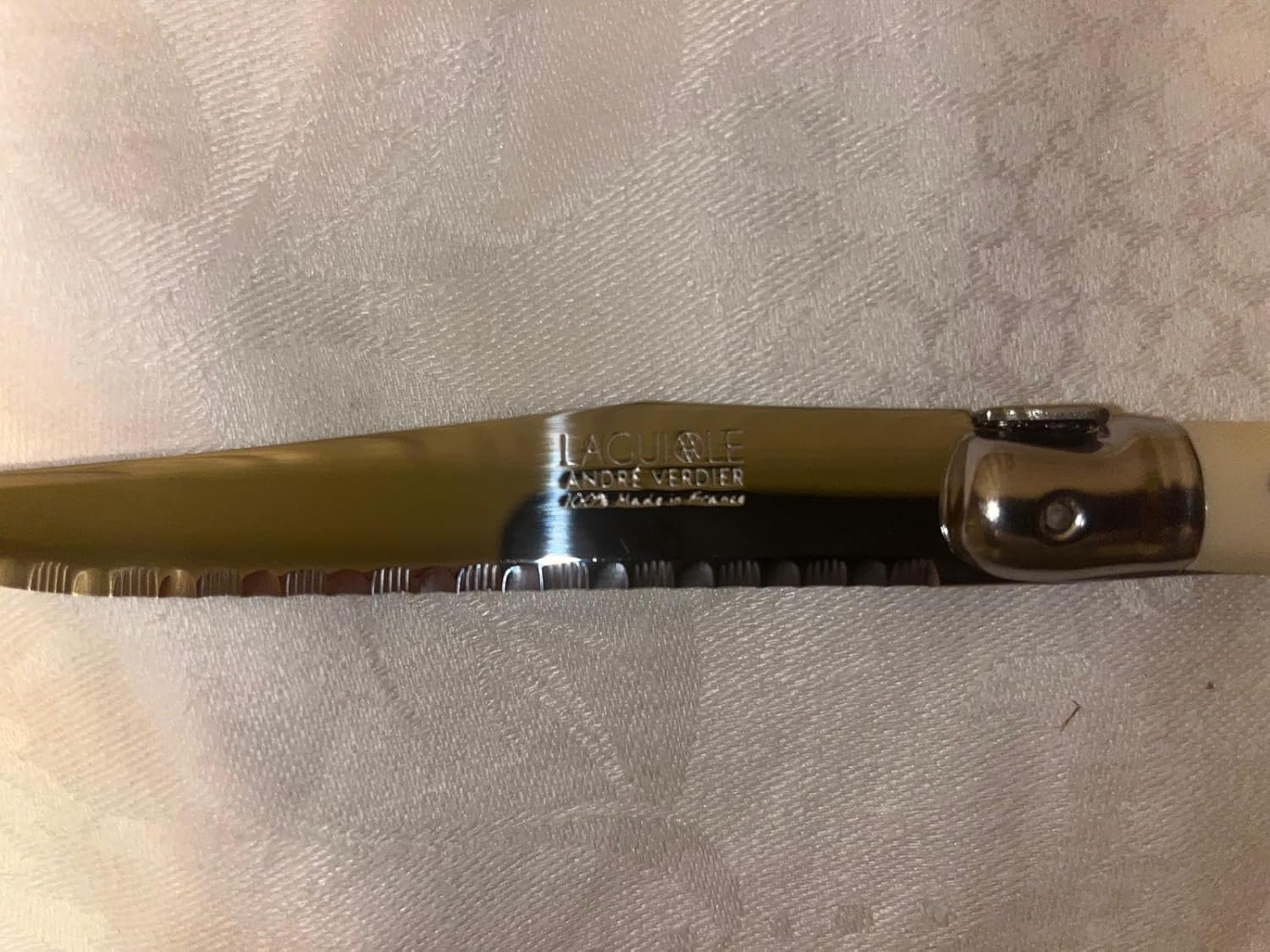 CKS Laguoile Set of 6 Steak Knives In Block Ivory Range K50W 706BBP