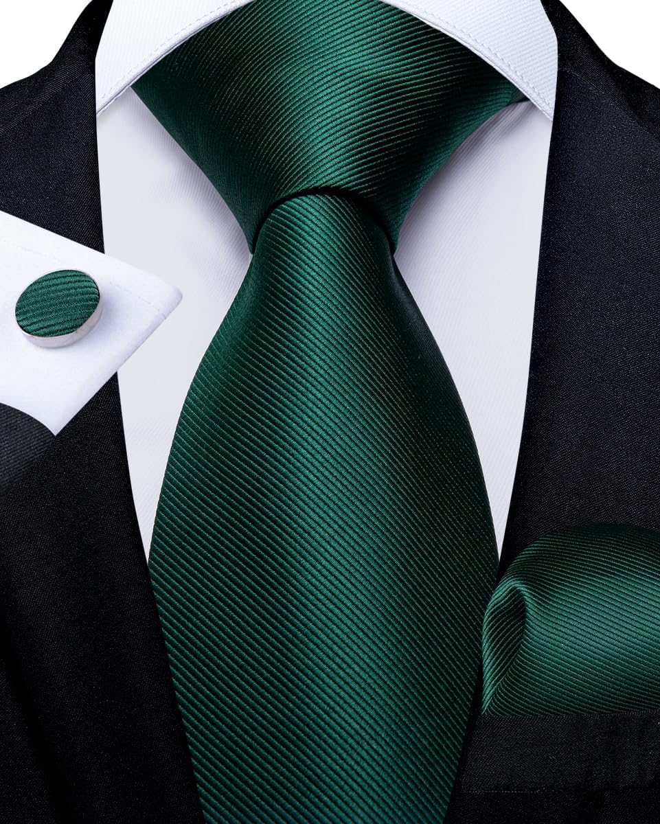 DiBanGu 2PCS Set for Father and Son Tie Silk Mens and Boys Adjustable Necktie & Pocket Square Cufflinks Kids Pre-tied Necktie - Image 2