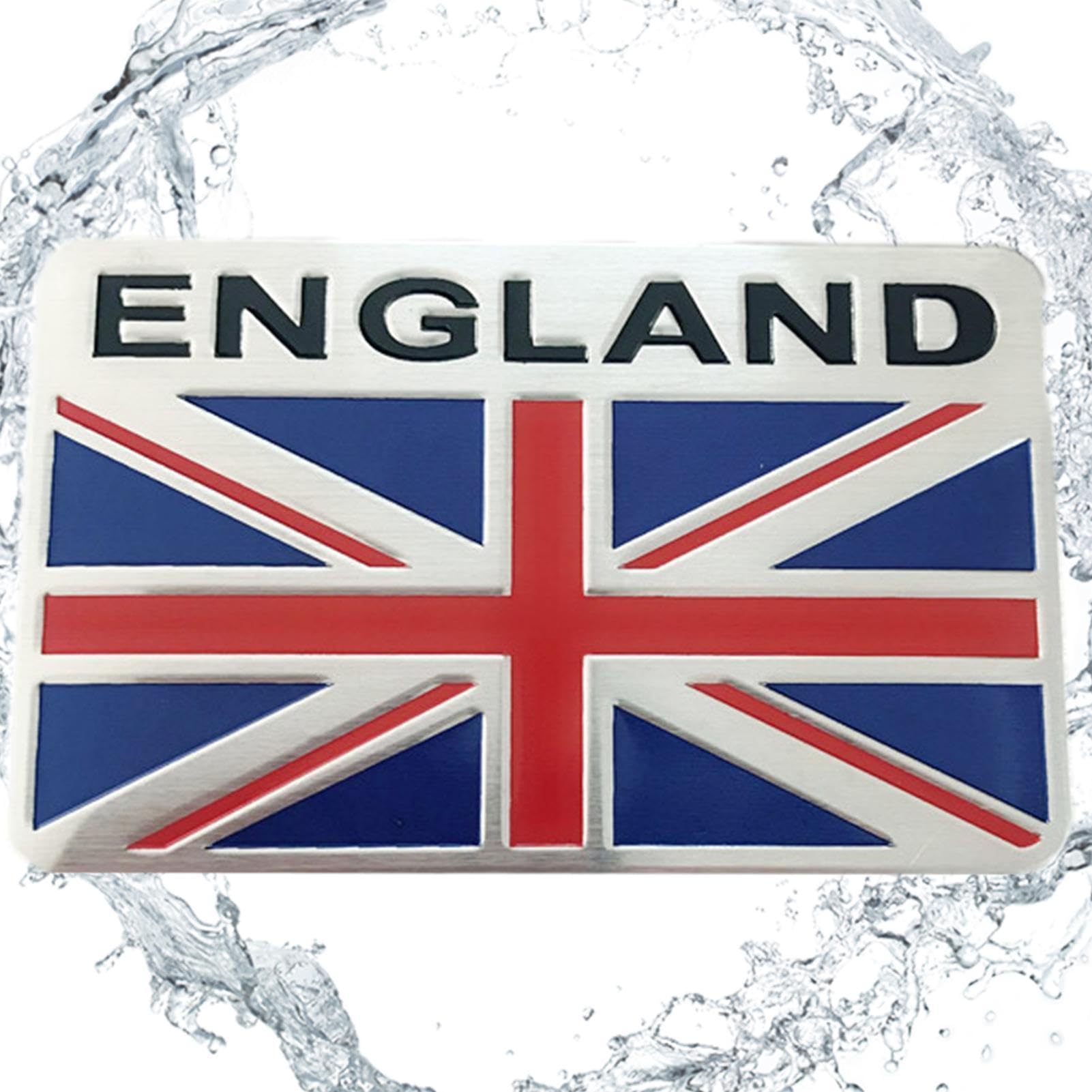 2-Pack Union Jack England Flag Aluminum Car Badge Emblem - Sticker/Decal For Auto