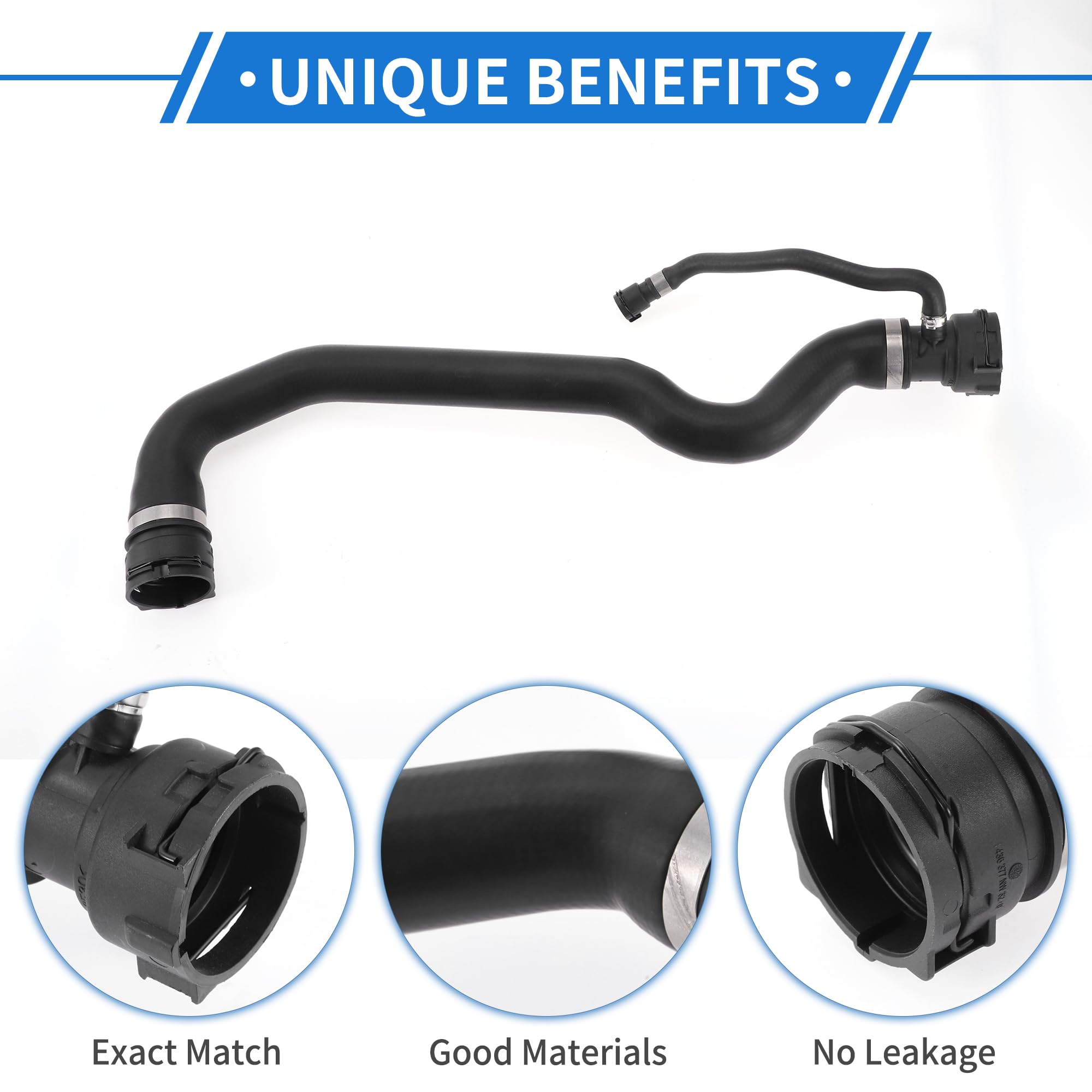 1 Pièce Durite De Radiateur Pour Bmw 5 F10 518D Berline Diesel 2013-2016 Propre Joint En Caoutchouc Noir Durite D'Eau De Refroidisement Supérieure