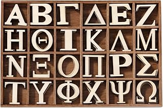 1 Inch 120 Pcs Wood Greek Letters,Unfinished Wooden Alphabet Letters for Sorority Fraternity Paddles,Wall Decor, DIY Project and Other Home Decorations