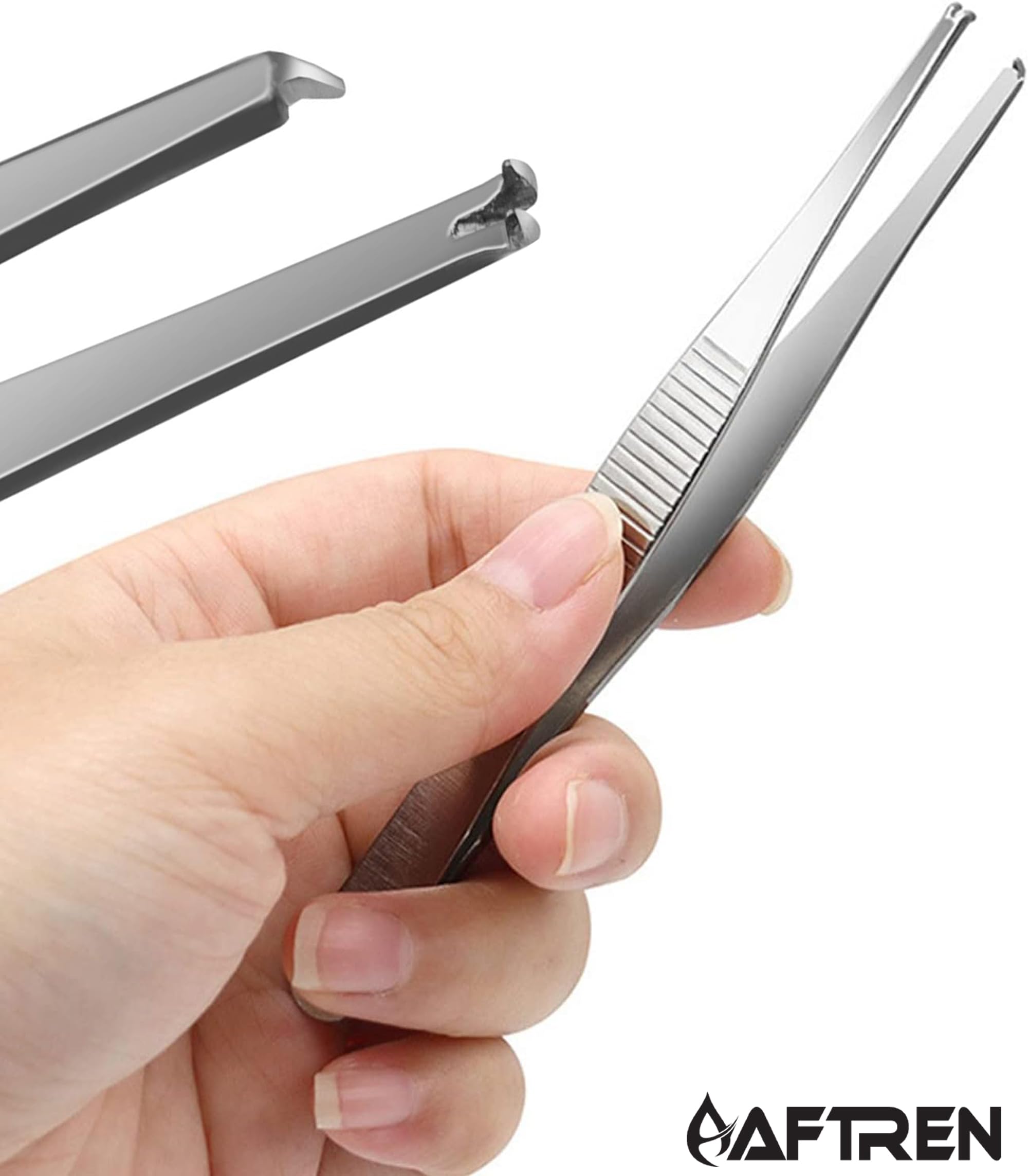 Pinzas Adson Kocher 1x2 dientes acero inoxidable punta fina para vendajes suministros hospitalarios veterinarios