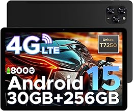 DOOGEE Tab G6 Android 15 Tablet 11 Zoll, 30GB RAM + 256GB ROM Tablet mit SIM Card Slot, 90Hz IPS, 8000mAh Akku, Unisoc T7250 Octa-Core, Widevine L1, 13MP, 4G LTE, 3,5mm Kopfhörer/5G WiFi/Face ID