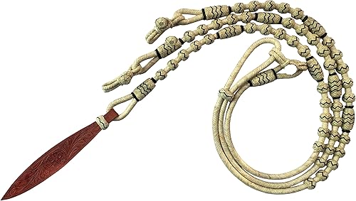 Miniatura 3 de Nudos naturales y negros de piel cruda, tachuelas de caballo trenzadas a mano Romal Romel Reins Ranch Cuerdacuerda Reins-8.5 pies, 52 pies Romel