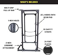 Vista 3 de HulkFit Equipo de ejercicio multifuncional ajustable Pro Series Power Rack Power Cage para gimnasio en casa con aditamentos para rack de sentadillas