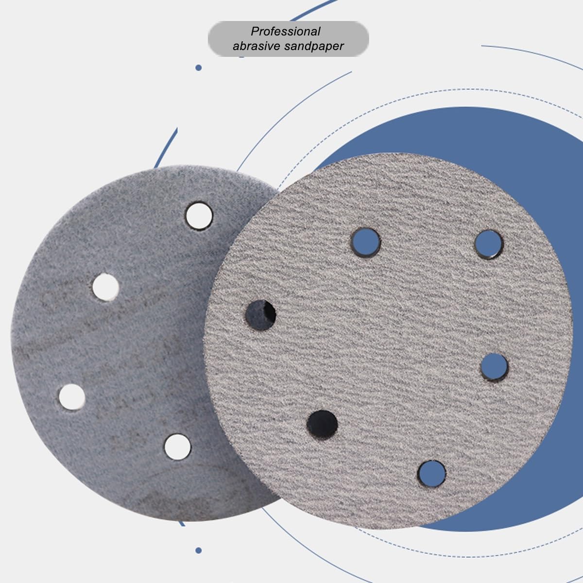 100 Stück 5-Zoll-Schleifscheiben-Pads – 6- und 8-Loch-Klett-Schleifpapier-Sortiment for Exzenterschleifer(80grit 6 holes)