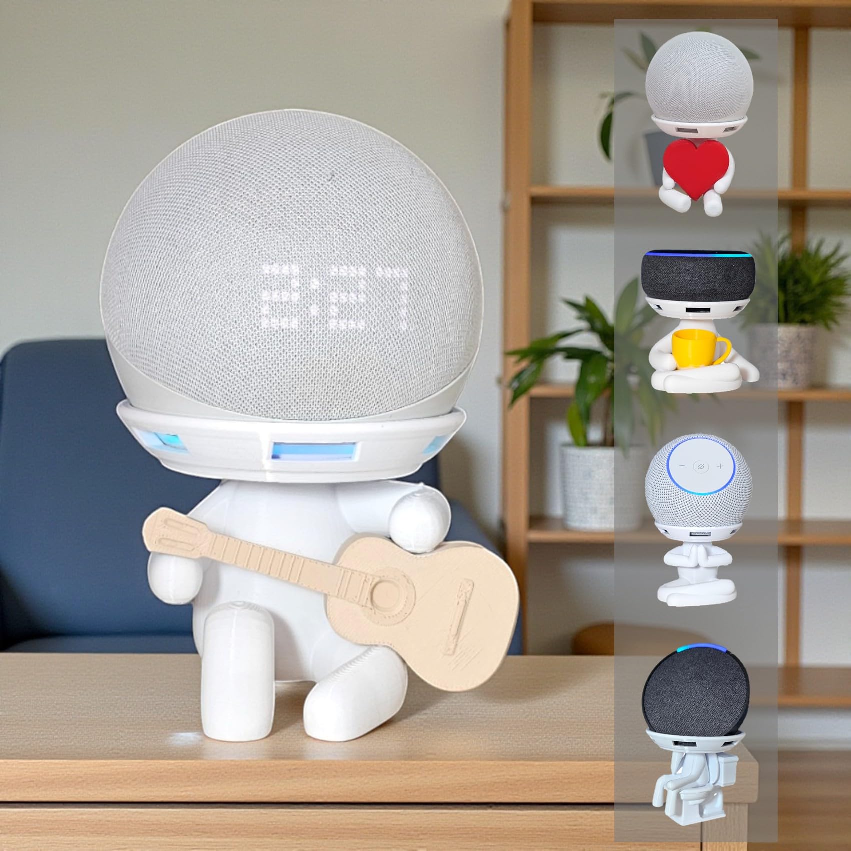 Suporte Alexa Echo Dot 3, 4 e 5, Echo Pop e Echo Max Robert Violão