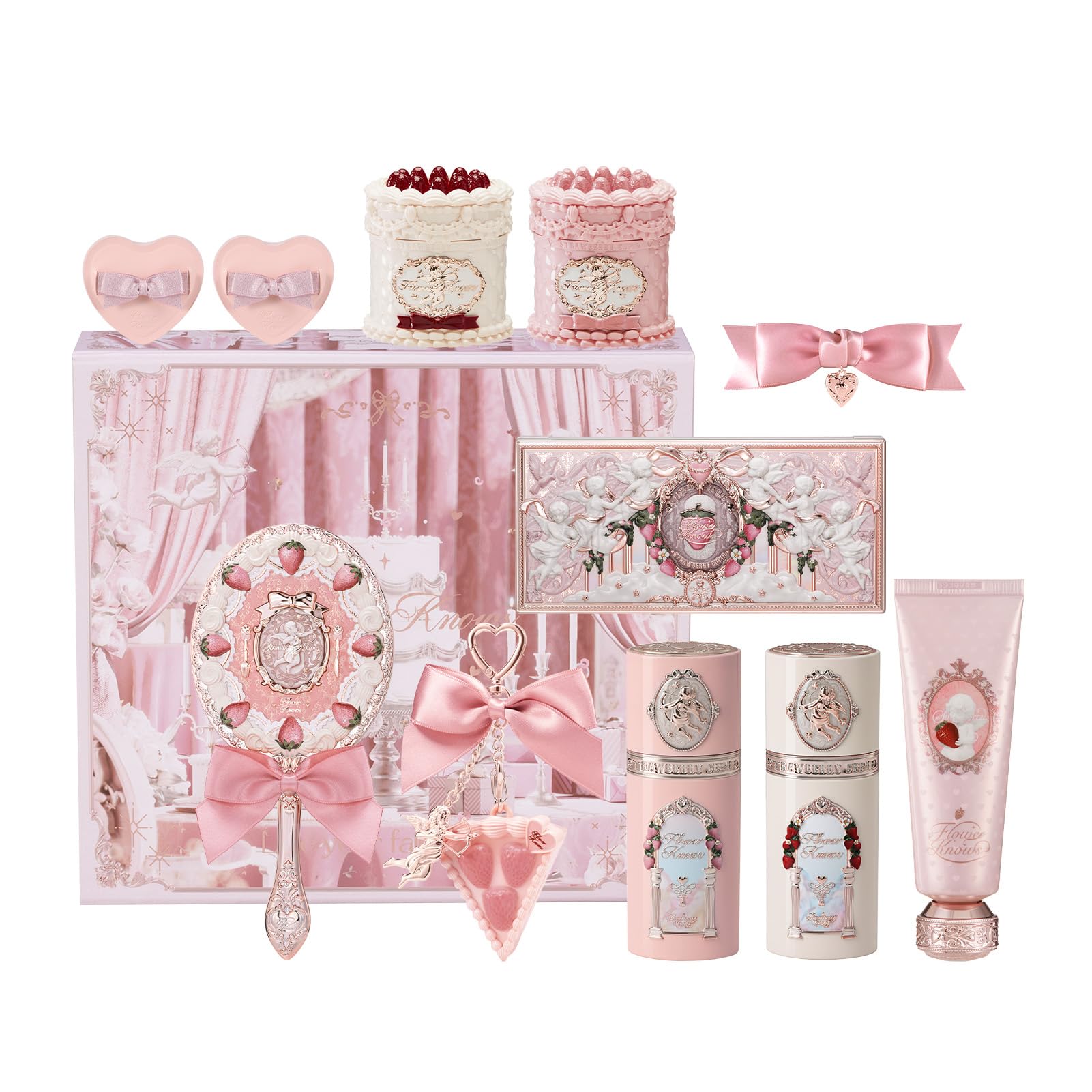 Flower Knows Strawberry Cupid 12-Piece Makeup Gift Box Set,Lip