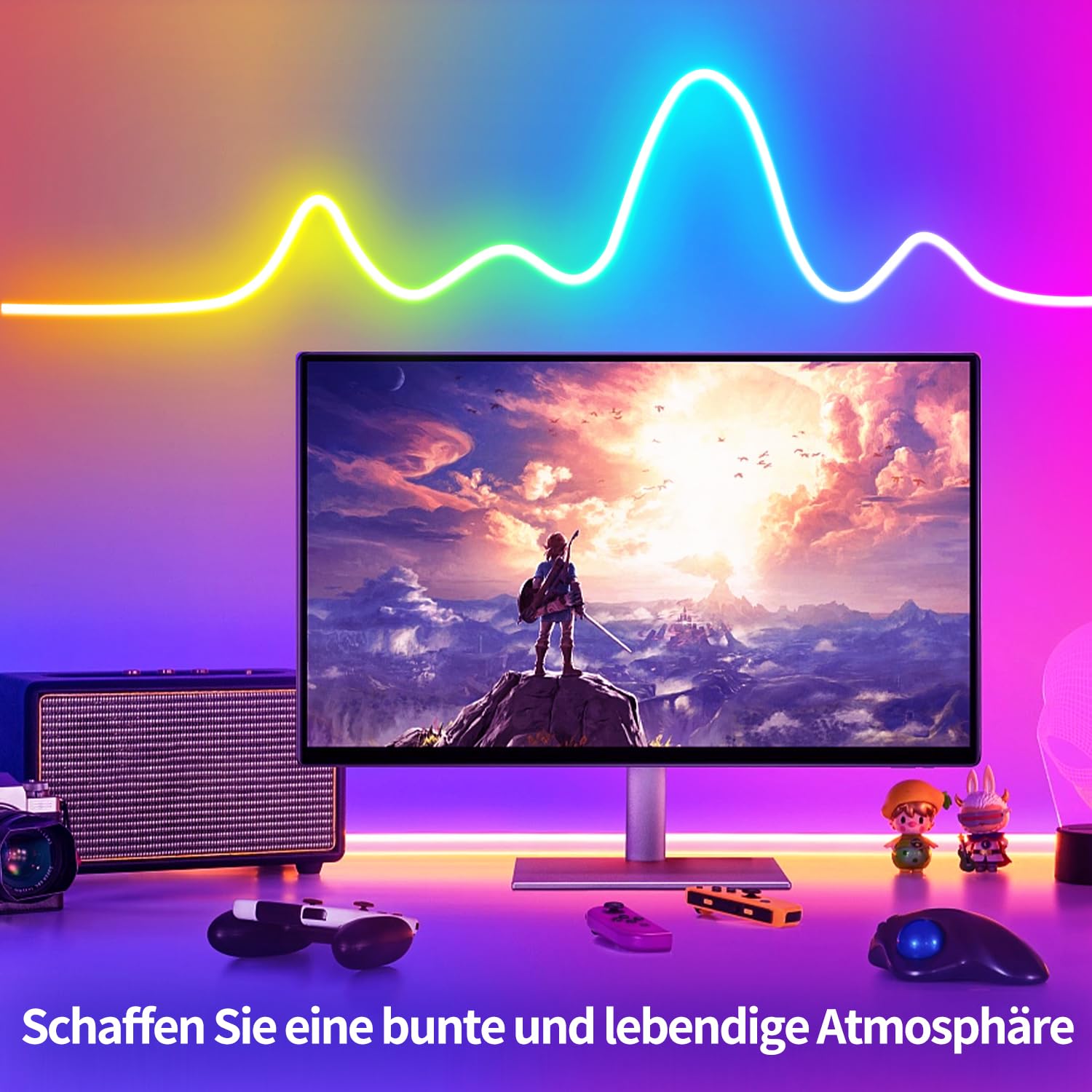 segrass Neon Led strip 30m(2 Rolls of 15M) mit Fernbedienung APP Steuerung | IP65 wasserdichte flexible Neon Rgb LED Streifen 24V LED Neon band strip anwendbar auf Schlafzimmer Raum und Außendekoration