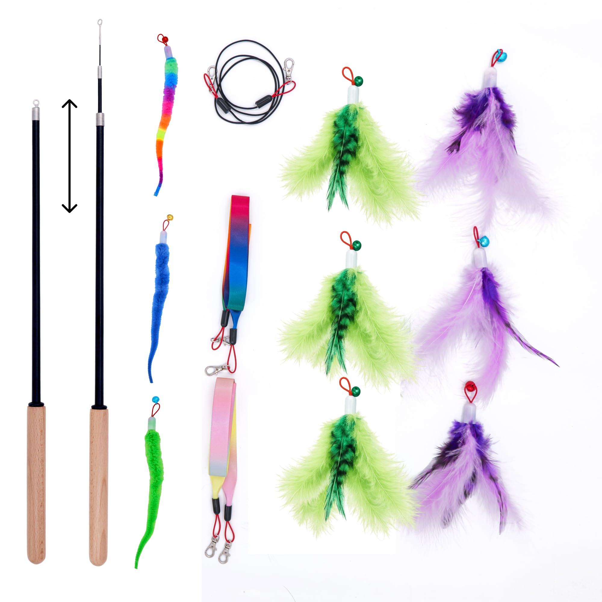 �️Interactive Cat Wand Toy with Feather Refills, Cat Teaser Toy for Kittens — toys & kids deal