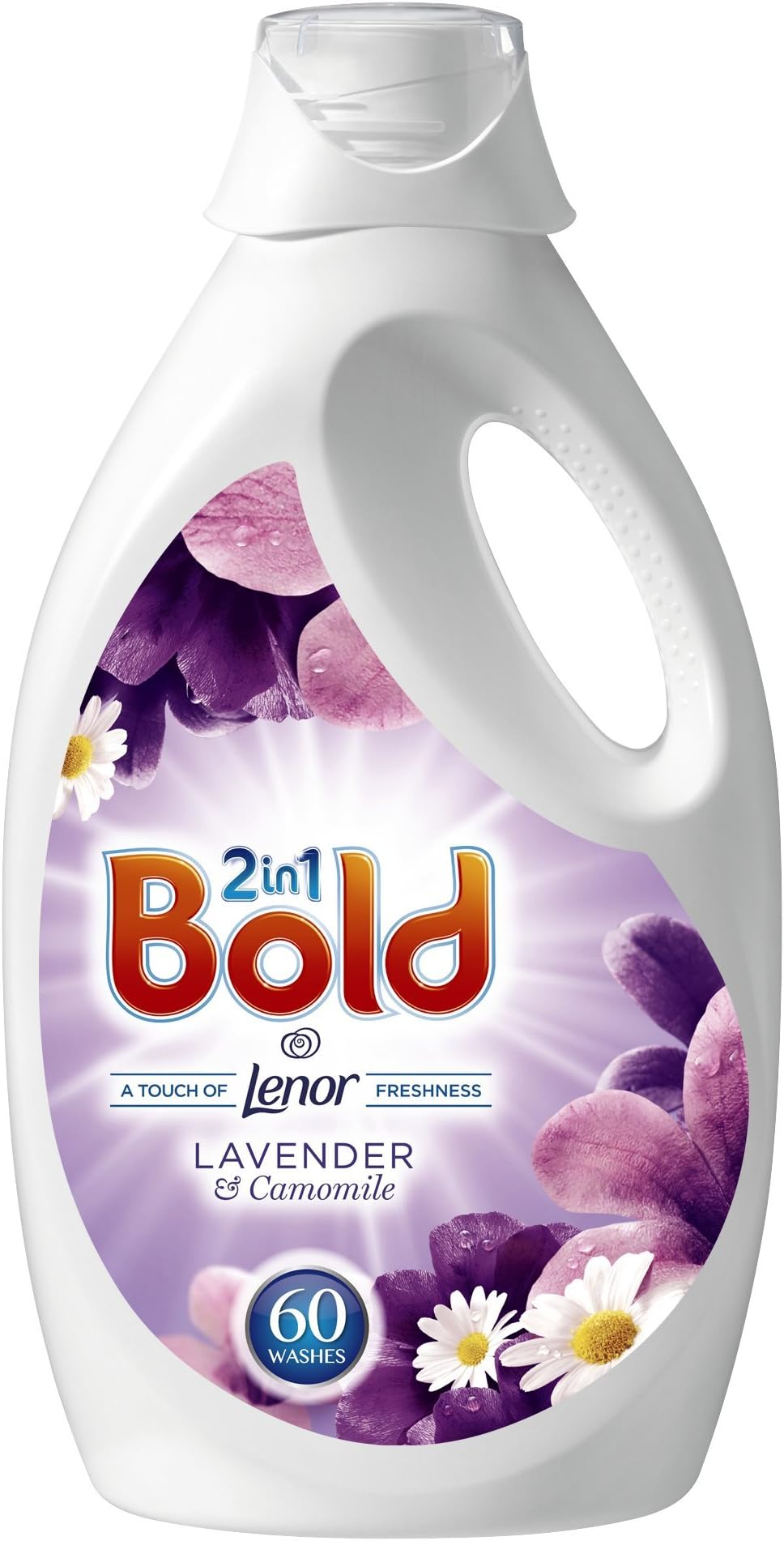 Bold 2-in-1 Washing Liquid, 3 Litre, Lavender and Camomile, Pack of 3, Total 180 Washes
