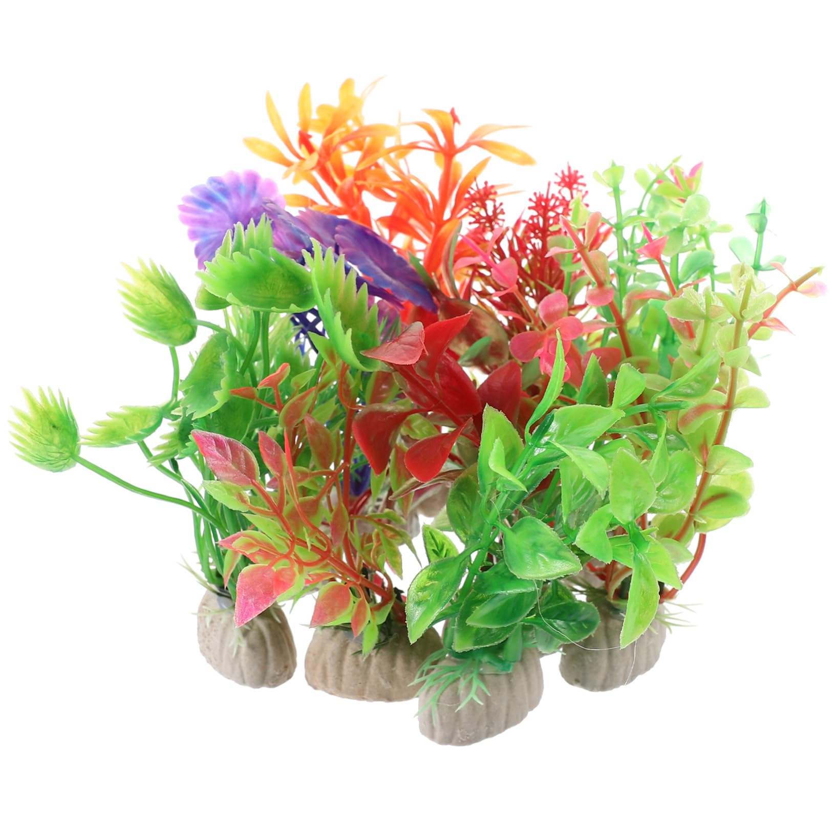 ABOOFAN 5 Set Piante Acquatiche Artificiali Arredamento Carri Armati Acquatico Pianta Decorazioni Per Accessori Per Acquari Piante D'acquario Finte Plastica 10 Pezzi*5