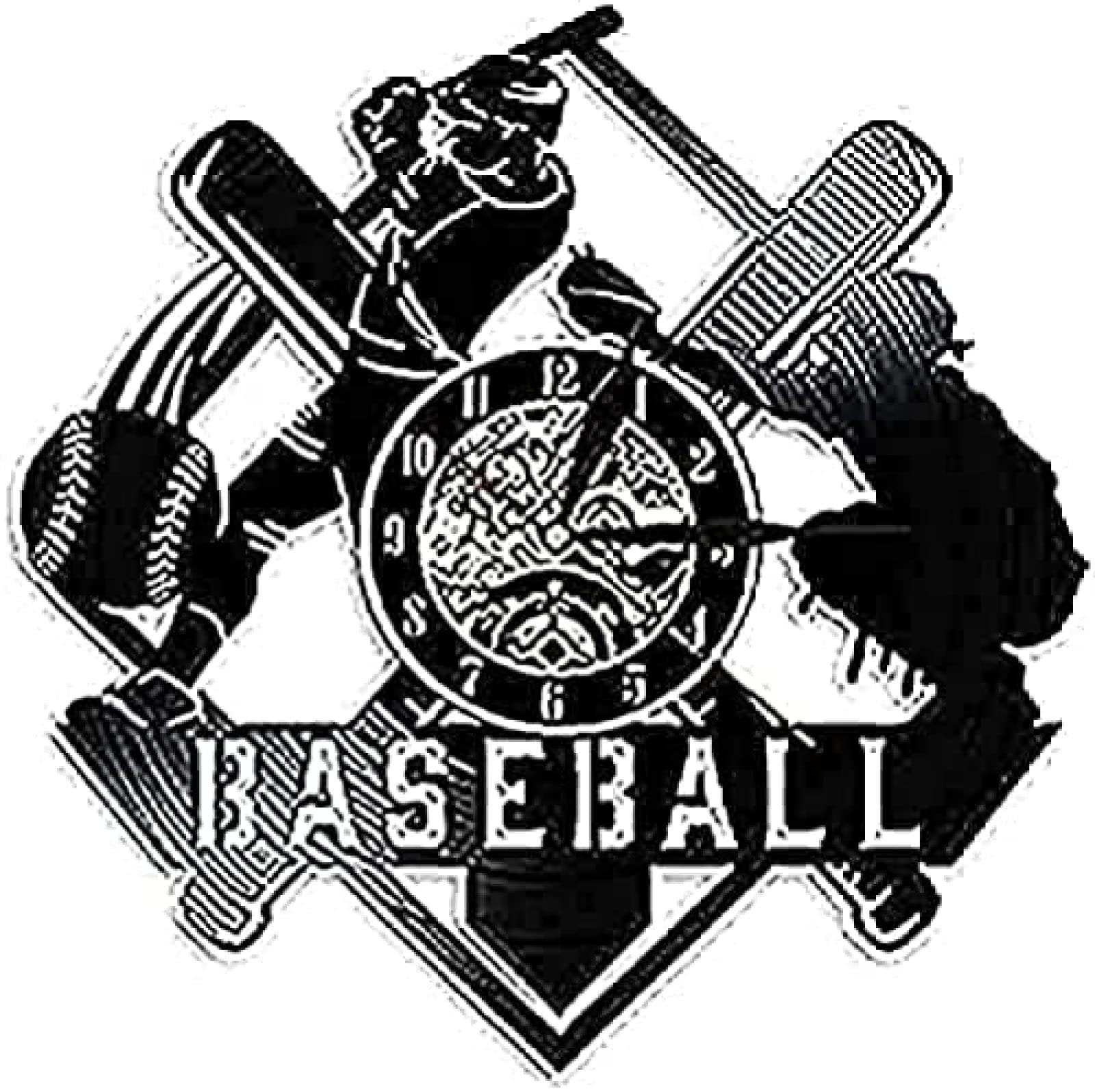 Horloge murale de baseball et softball silencieuse 30 cm à LED
