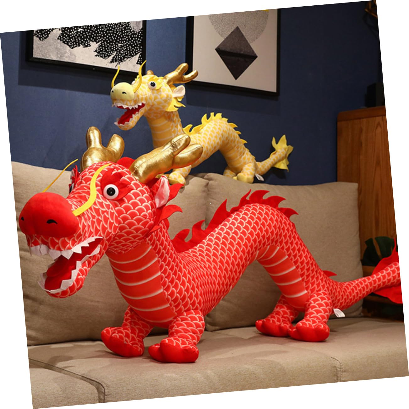 UKCOCO Peluche Dragon Coton PP Jouet Dragon Mignon Peluche Design Cartoon Cadeau Décoration