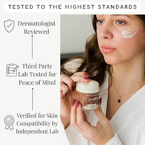 Miniatura 28 de Amallow 100% Tallow de carne de res alimentada con pasto para el cuidado de la piel, cara + cuerpo, hidratante batida para pieles sensibles, loción