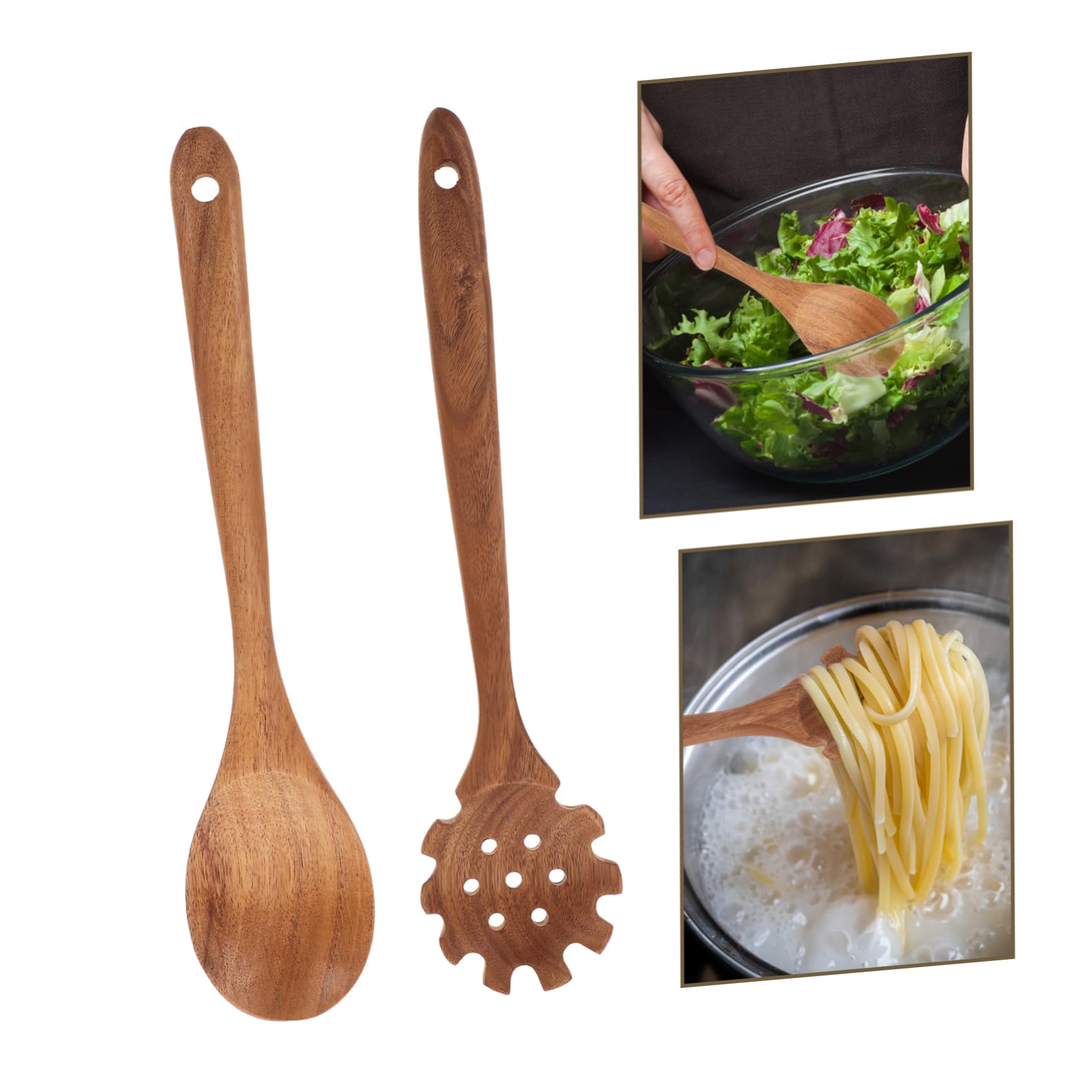 Cabilock 6 Cucharas De Fideos De Mango Largo Utensilios De Cocina Cuchara Para Servidor De Pasta Cuchara Espumadora Cuchara Coladora Utensilios Para Servir Alimentos Espátula De