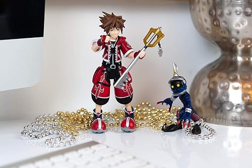 Miniatura 5 de KINGDOM HEARTS Figura de acción exclusiva oficial – Paquete de 2 figuras de Valor Form Sora & Heartless Soldier – Réplica coleccionable de juguete