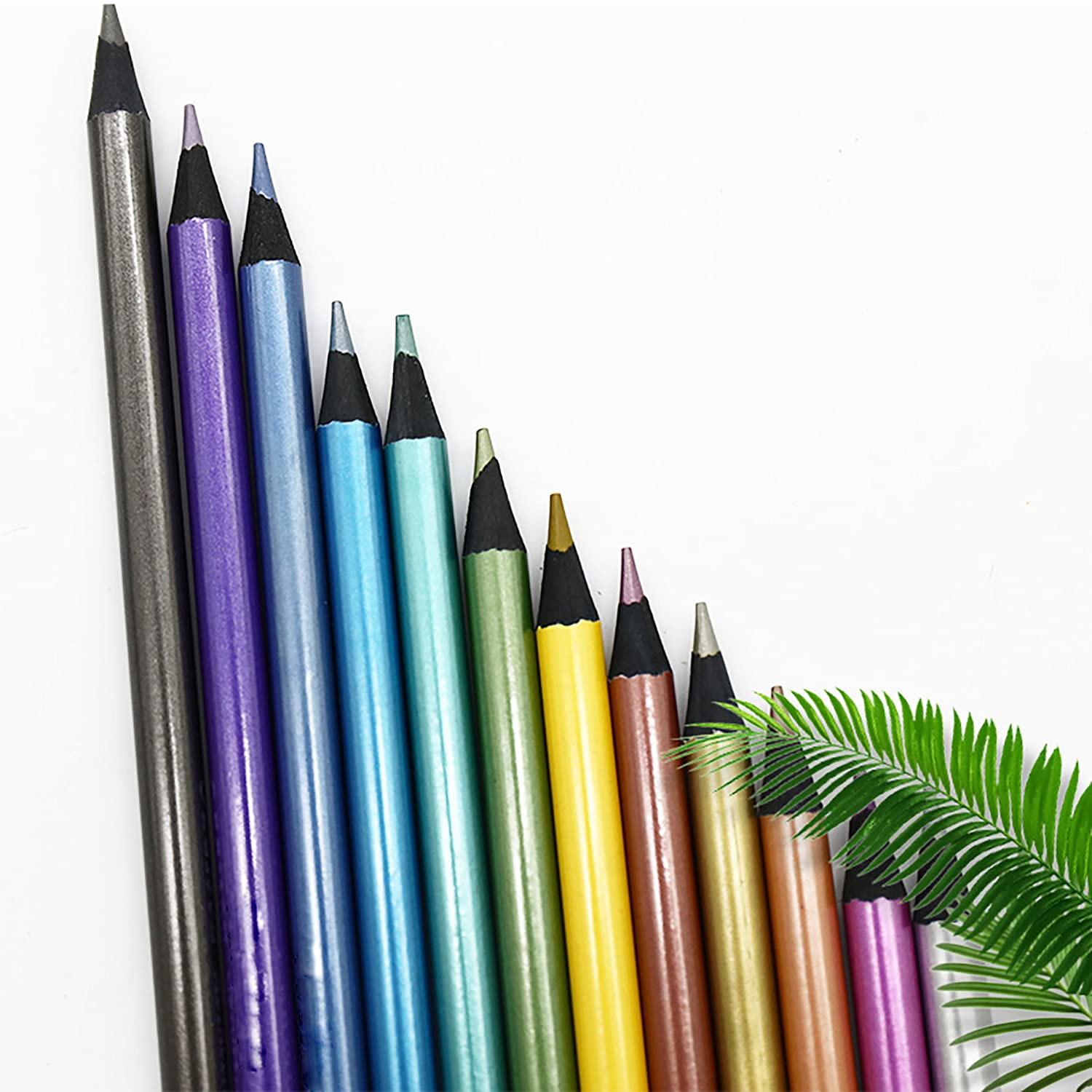 Chironal 12pcs Metallic Non Toxic Colored Drawing Pencils 12 Color Drawing Sketching Color Pencil - Image 4