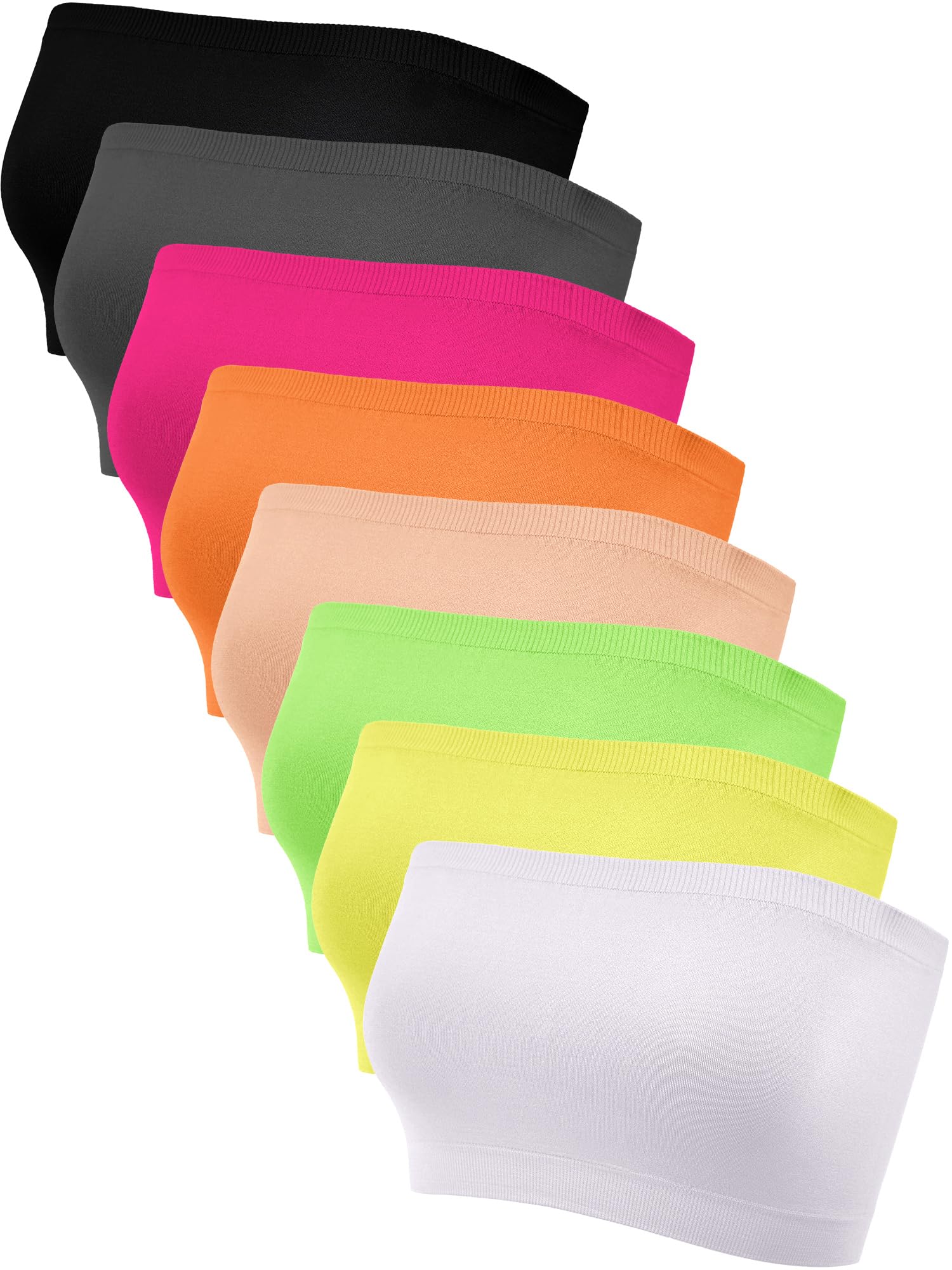 8 Pièces Soutiens-Gorge Bandeau pour Femme Bralette Tubulaire Non Rembourré Brassière sans Bretelles