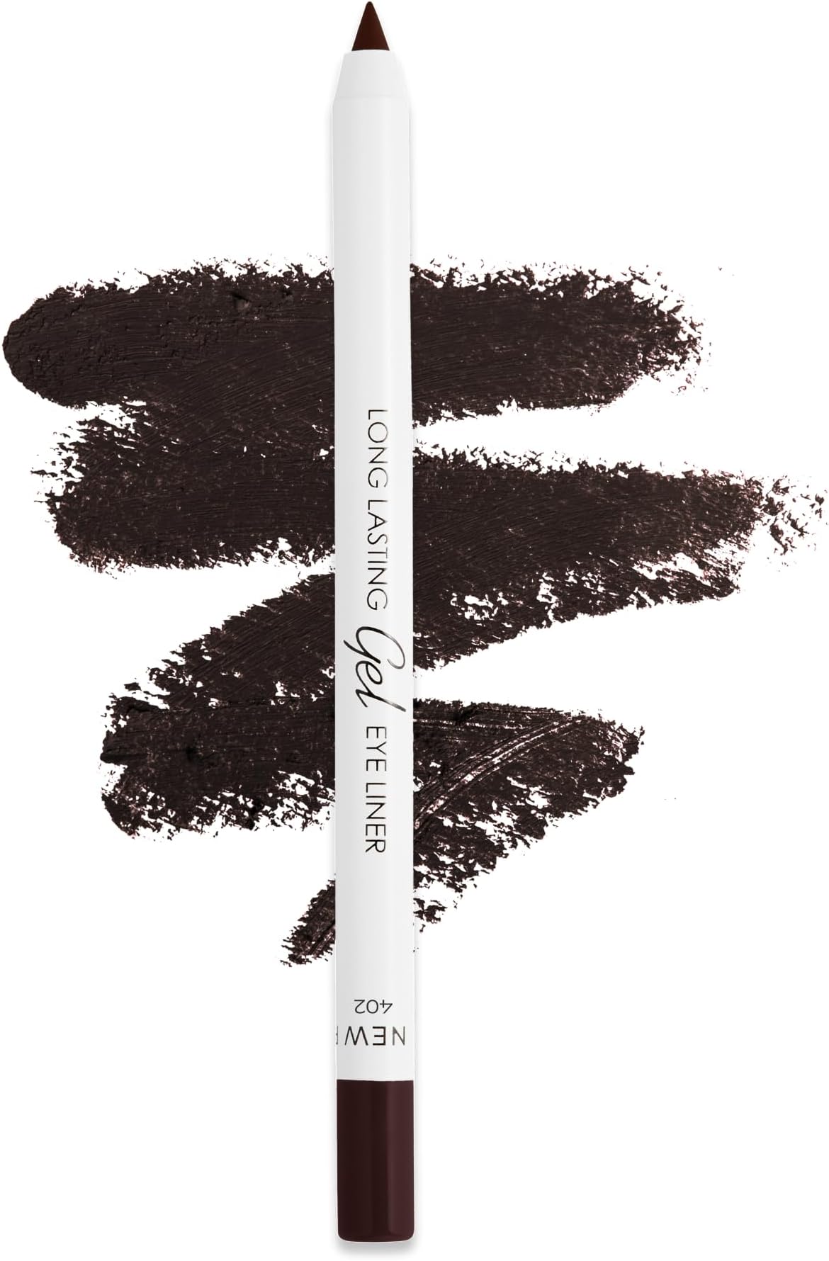 No Smudge Gel Eyeliner - Deep Brown - Waterproof Eyeliner Pencil - 10-Hour Wear, Sharpenable, Contact Lens Friendly, Vegan - Creamy & Sweat Proof Pencil - Highly Pigmented - 402 Shade