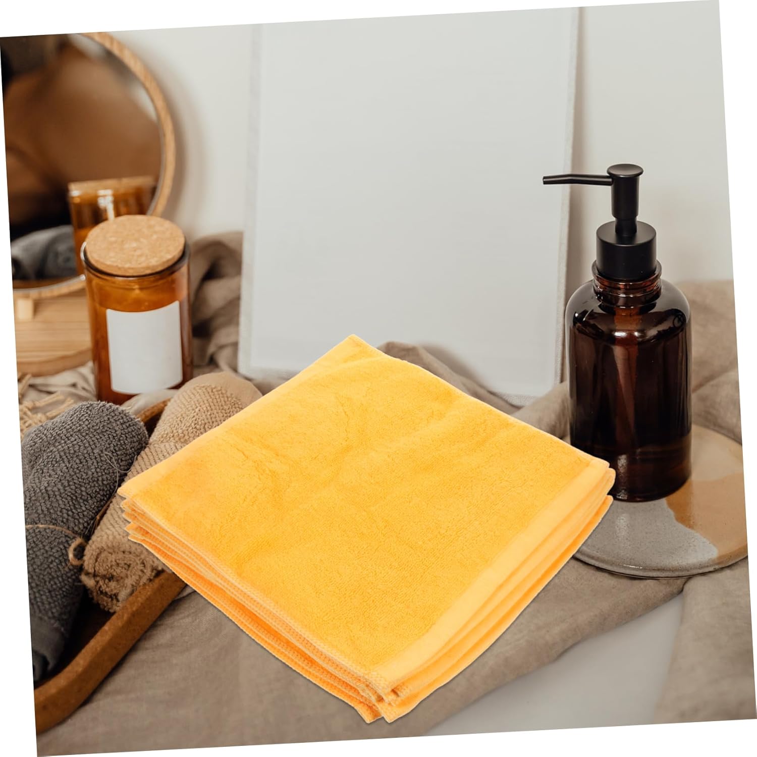 12Pcs Absorbent Cotton Washcloths for Soft and Face Towels Reusable Hand Towels Quick Drying for Bathing and Daily Use