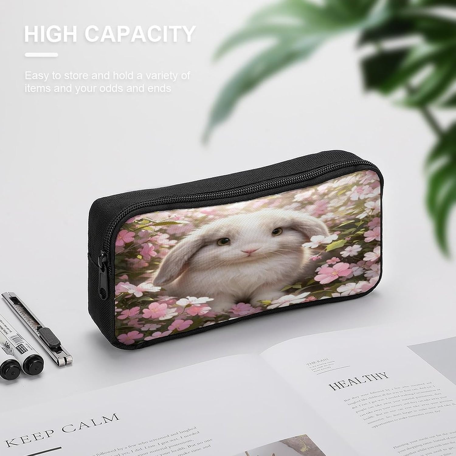 Garden Rabbit Makeup Bag Toiletry Bag Cosmetic Bag image 3