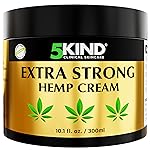 5kind Extra Strong Hemp Cream 10.1 fl oz - Maximum Strength - Natural Soothing Topical Cream - Muscle Rub for Lower Back, Joints, Neck, Knees, Shoulders