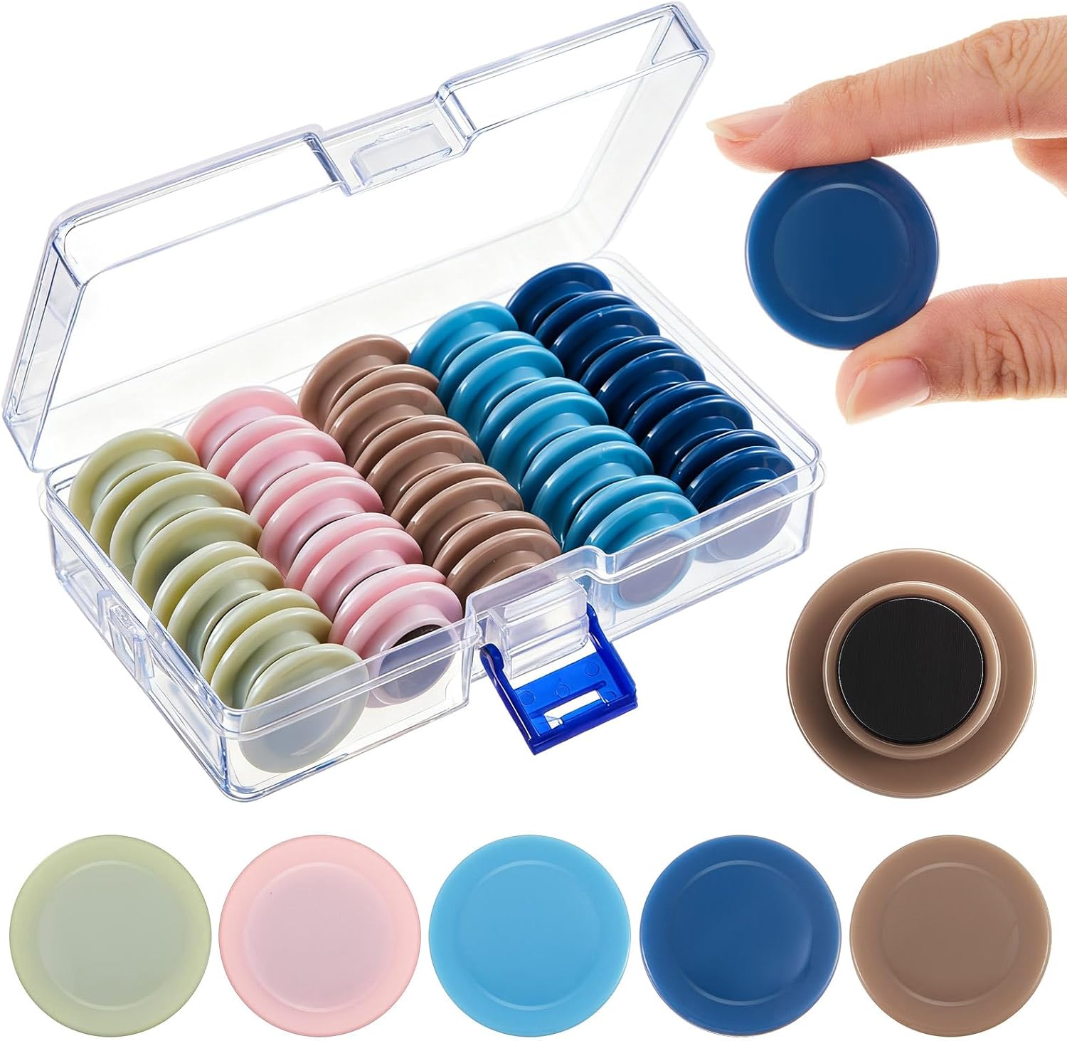 Outus 45 imanes para pizarra blanca, mini imanes para refrigerador, pizarra seca, suministros para profesores para oficina en casa (color suave, 1.2