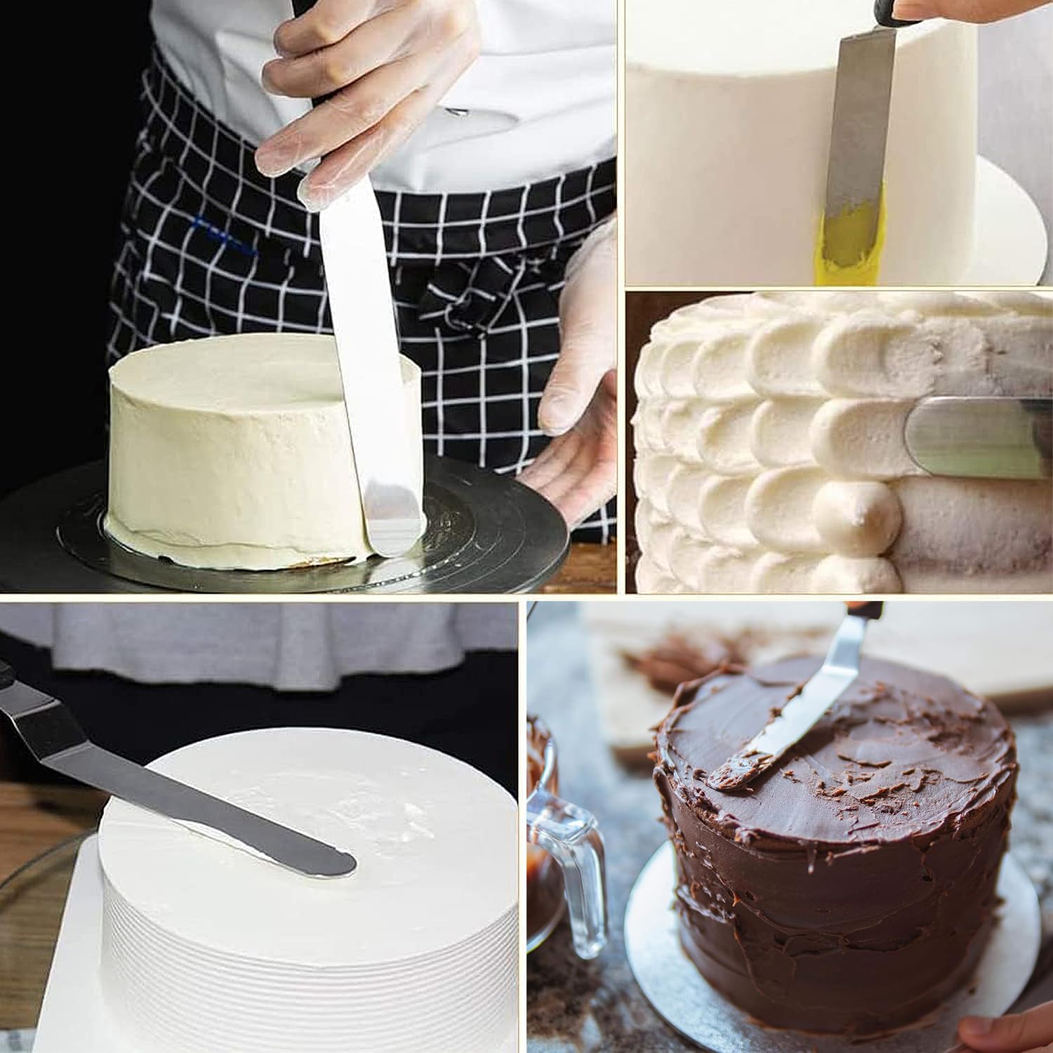 32-teiliges Kuchendekorationsset, Backzubehör-Set mit Kuchen-Drehteller, 24 Spritztüllen, 3 Schaber, 2 Spatel, 1 Verbindungsstück und 1 wiederverwendbarer Spritzbeutel