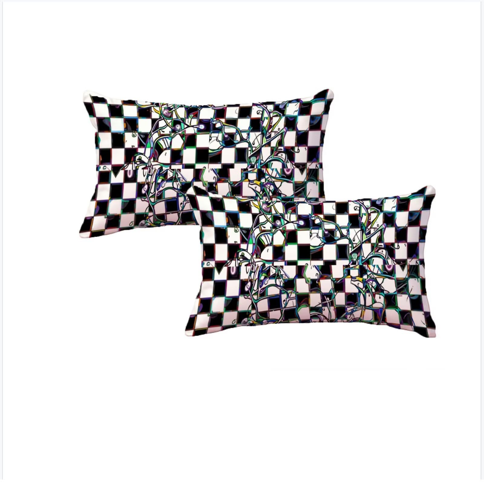 Taies d'oreillers 50x80cm pour canapé et balcon : confort lin imperméable noir