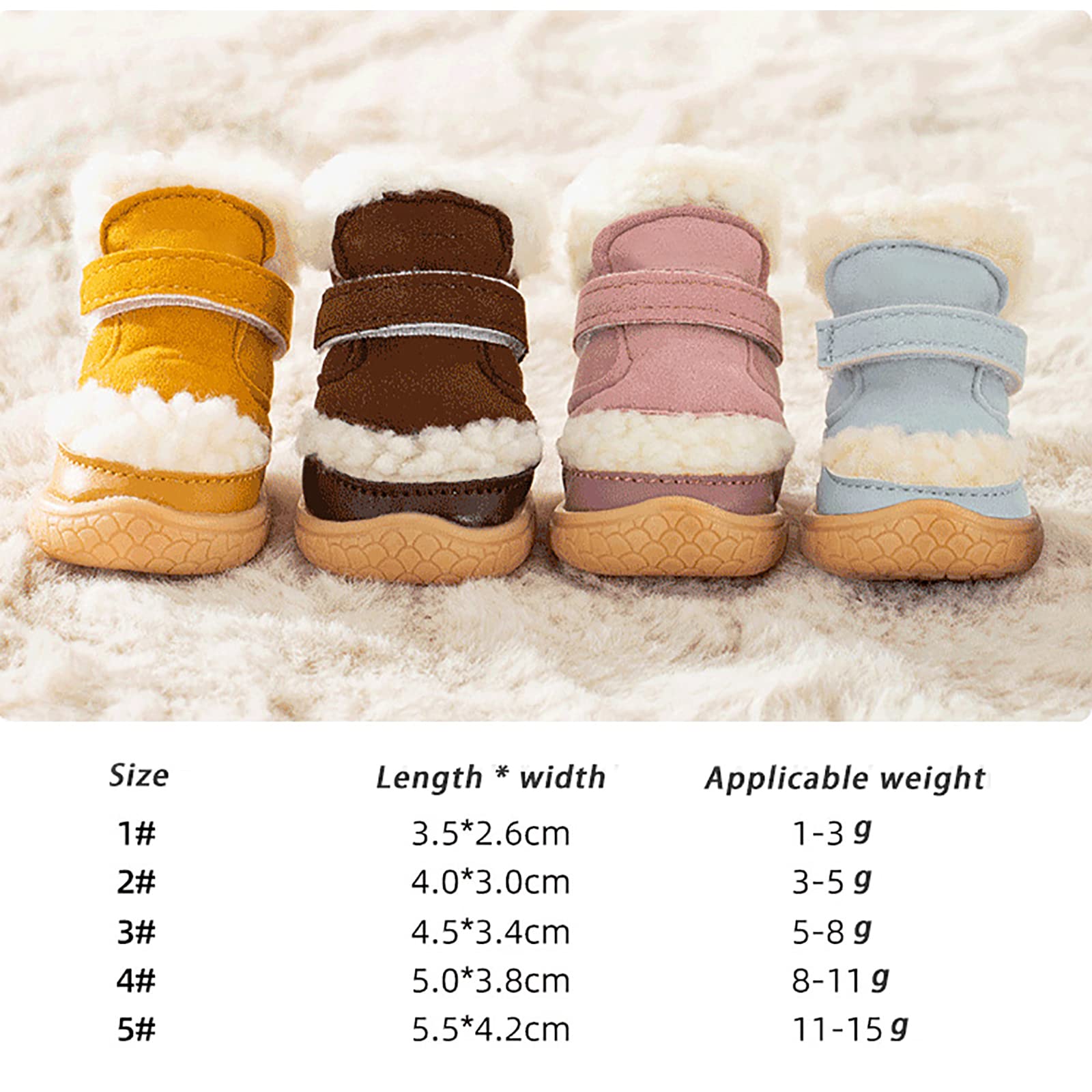 4pcs Bottes de Protection pour Chien Chaussures de Chien Imperméables Protecteurs de Pattes pour Petit Moyen Grand Chien