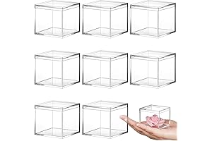 8 Pieces Clear Plastic Jewelry and Candy Storage Boxes