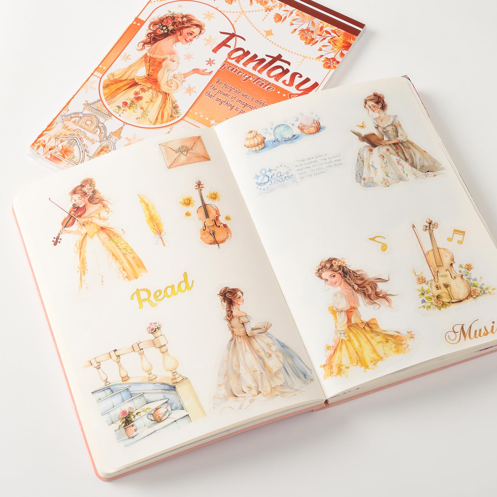 Lot De 20 Feuilles D'Autocollants Scrapbooking - Plus De 100 Stickers PET, Motifs Fleurs, Personnages, Paysages - 10