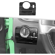 Jimen Fit for Ford Mustang 2009-2013, 2PCS Headlight Switch Panel Cover Trim Frame Red