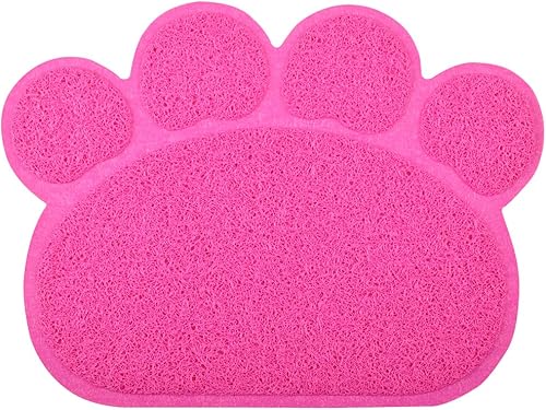 Miniatura 4 de Alfombrilla para caja de arena para gatos en forma de pata, 10 colores disponibles, 15.75 x 11.75 pulgadas (carbón)