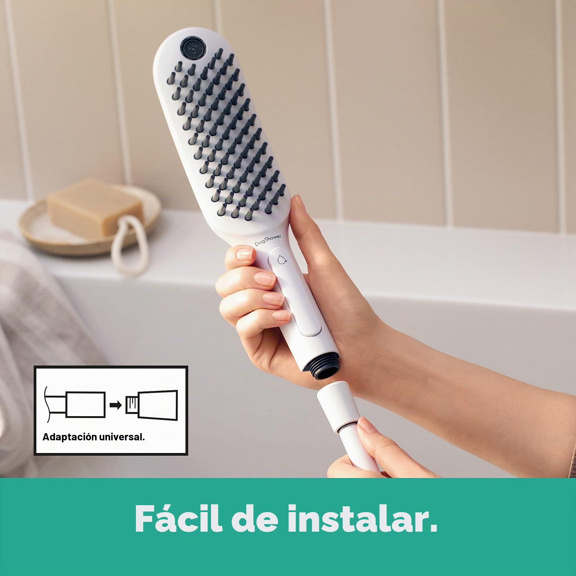 hansgrohe DogShower - ducha para perros con 3 tipos de chorro, ducha de mano para el cuidado del pelaje, con toberas para masaje, blanco mate, 26640700