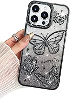 Vista 85 de BITOBE Diseñada para iPhone 16 Pro Max, Bonita Funda de Mariposa 3D Delgada con Chapado Brillante Reluciente de Lujo para Mujeres y Niñas Protectora
