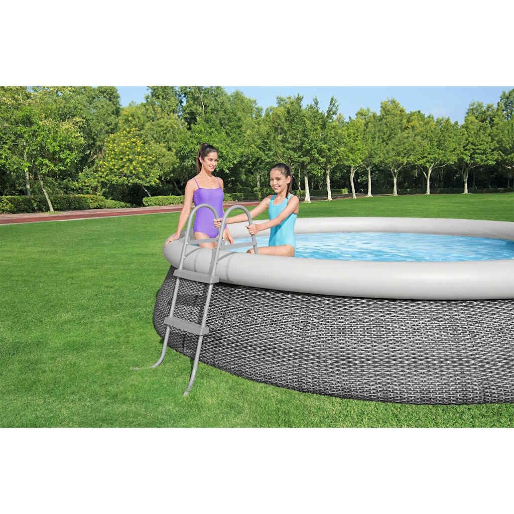 Échelle de Piscine Hors Sol Bestway Flowclear 2 marches antidérapantes 84 cm Cadre INOX résistant sécurité accès Facile pour Bassin baignade et Spa