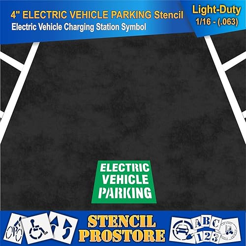 Miniatura 3 de Plantillas de pavimento 4 pulgadas Plantilla de estacionamiento para vehículos eléctricos 14 x 20 x 116 pulgadas (63 mil) Ligero