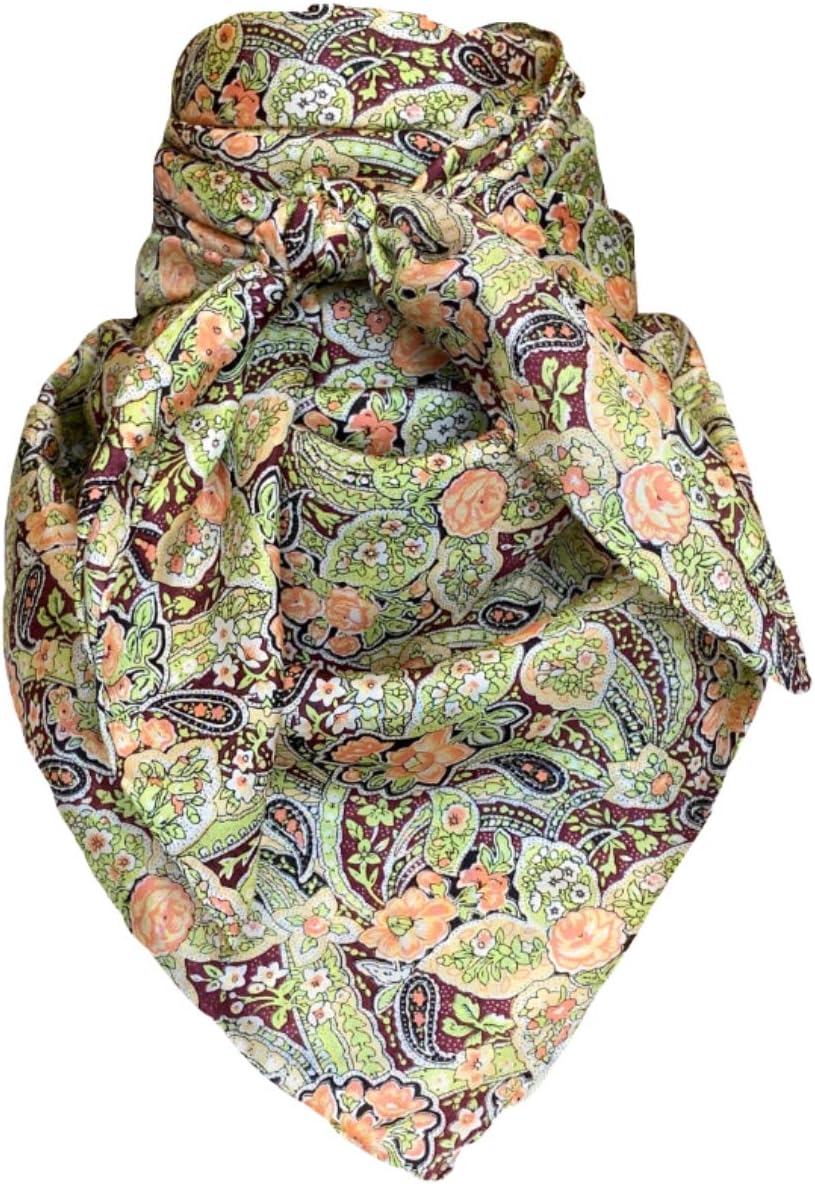Wyoming Traders Frontier Calico Cowboy Wild Rag 100% Silk Scarf Bandana Multiple Colors 34.5"