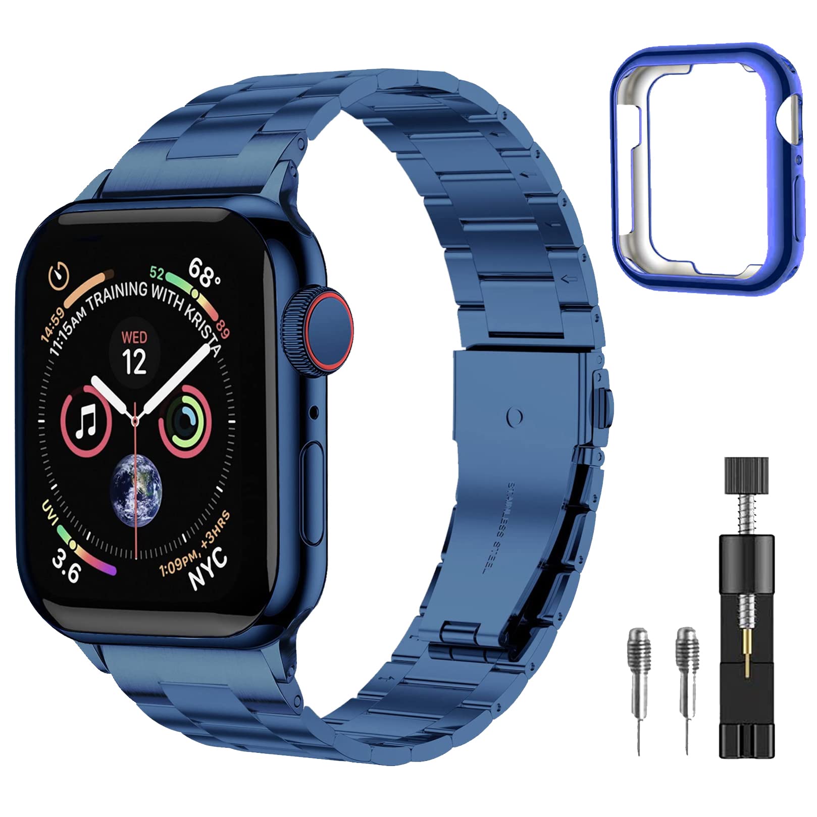 PUGO TOP Stainless Steel Band Compatible with Apple Watch Ultra 3-1(49mm)& Series 11-1 SE3-1(46/45/44/42/41/40/38mm)