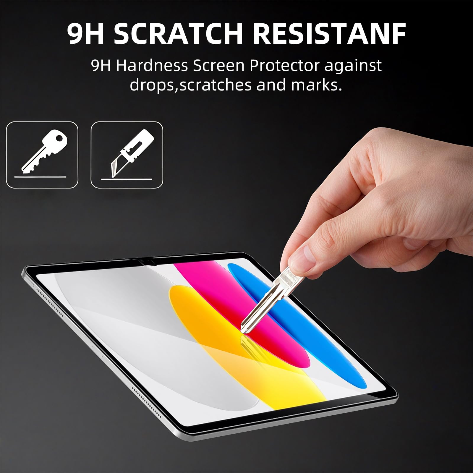 Pellicola Protettiva per iPad 11a generazione 2025 (A16) e 10a generazione 2022 10,9 Pollici 9H Vetro Temperato HD Trasparente Anti Graffio